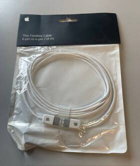 Apple M8707g Thin Firewire Cable 6 Pin To 1.8 M