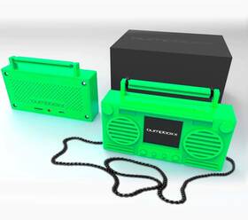 Bumpboxx 700512046168 Microboom Speaker Boombox Bluetooth Slime Green