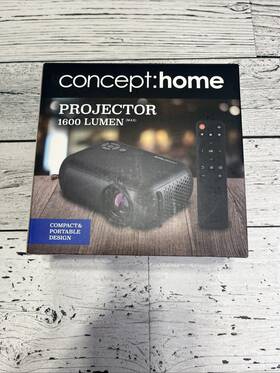 Concept3 Cchf-1600lmp Mini Portable Indoor Outdoor 1600 Lumen Projector With Remote New