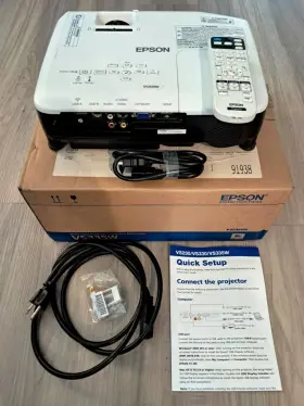 Vs335w Epson 010343909427 Wxga 3 Lcd Projector With Remote And Cables 50 Hours Only Vs335w Epson 010343909427 Wxga 3 Lcd Projector With Remote And Cables 50 Hours Only