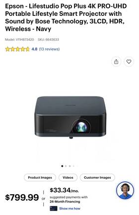 Epson Hb73a Lifestudio Pop Plus 4k Pro Projector