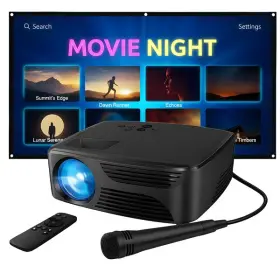 Kproj720013m Karaoke Usa All-in-1 720p Mini Bluetooth Projector Set With Screen Kproj720013m Karaoke Usa All-in-1 720p Mini Bluetooth Projector Set With Screen