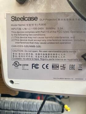 Nec Pj930 Steelcase Short Throw Dlp Hdmi Projectors Not Working Powers On