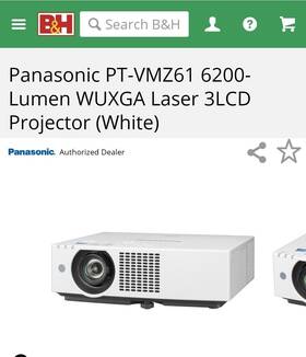 Panasonic Pt-vmz61u7 6 200 Lumen Wuxga Laser Lcd Projector