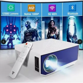Gc03 Projector Wielio 1080p 12000 Lumen 4k Portable Home Video Wifi And Bluetooth