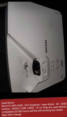 Ricoh Wxl4540 Used Ricohricoh Pj - Dlp Projector Laser Diode 3d 3200 Lumens