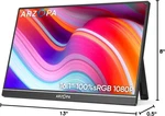 Arzopa Portable Monitor Gray, 100% Srgb Fhd 1080P Kickstand 16.1", New. Price: $79.99.
