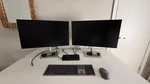 Dell P2425H Dual 24" Ips Led Monitors 1920X1080 With Keyboard Mouse Open. Price: $300.00.