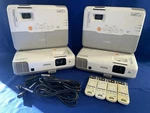 4 Epson Powerlite 93+ & Projector 3LCD H382F With Remote Controls - Set Lot Used. Price: $260.00.