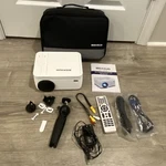 Bigasuo PRO302 Projector With Dvd Player 1080P W/ Extras (bag, Remote, Tripod..) Used. Price: $109.24.
