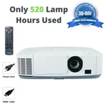 4000 Lumens Nec P401W 3LCD Projector 1080I Wxga Hdmi - Only 520 Hours Used!. Price: $156.43.