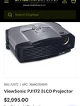 Viewsonic Projector PJ1172 Used. Price: $599.00.